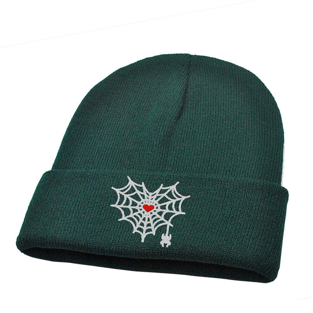 Wholesale Spider Web Knitted Hat Gothic Love Woolen Hat